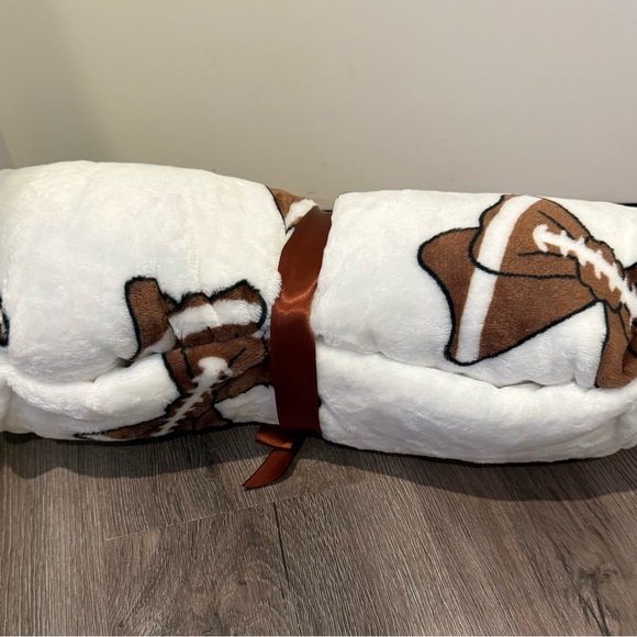 Other - ARE YOU READY FOR SOME FOOTBALL! Cozy Football Bow Blanket- 50x60 inches- NWT